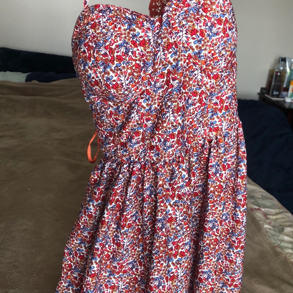 American Rag Floral print /lace detail mini dress